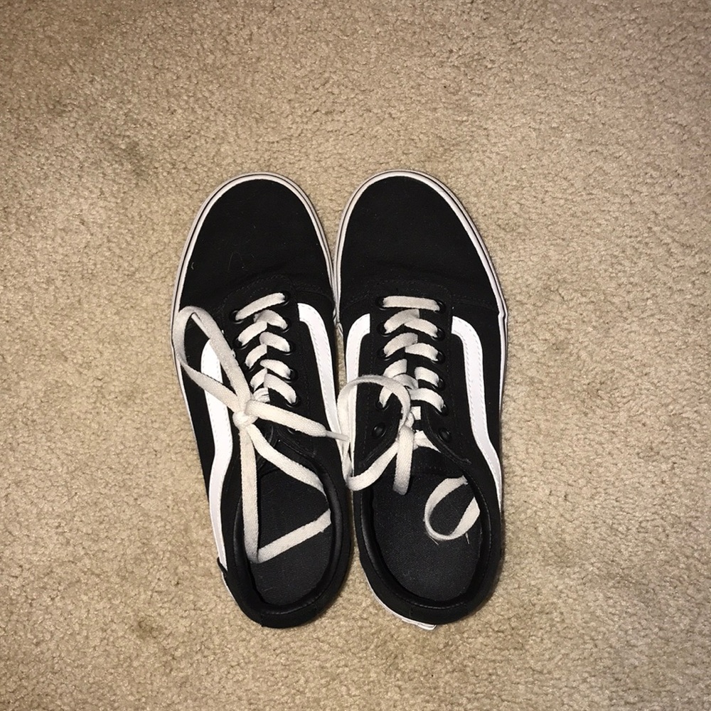 black and white vans size 8 worn 2 times